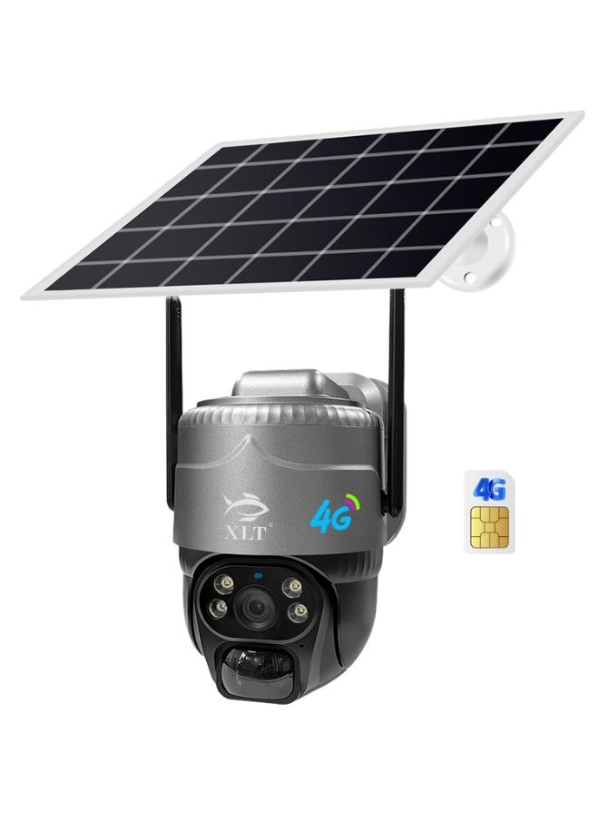 XLT - 4G Sim Card Solar Camera PTZ Camera Outdoor Solar Powered Security Camera 3MP HD Dual Lens with Pan Tilt 360°View - Image 1