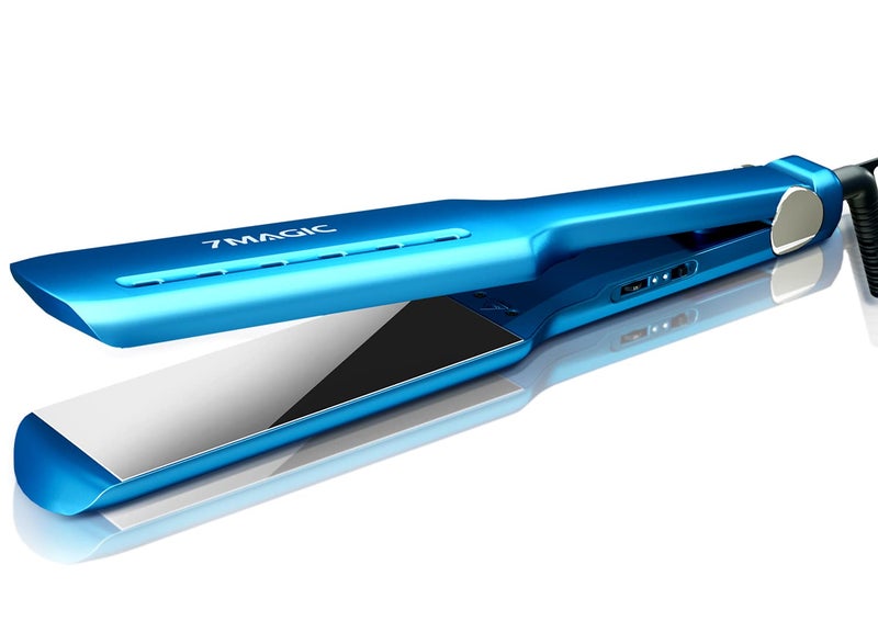 7MAGIC Nano Titanium 17 Wide Flat Iron for All Hair Straightener with 5 Temps and Dual Voltage
