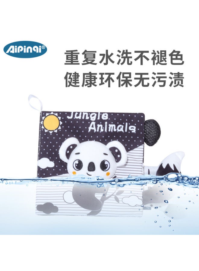 New Animal Black And White Cloth Book Baby Early Education Pop-up Book Baby Tail Cloth Book Baby Toys - Image 3