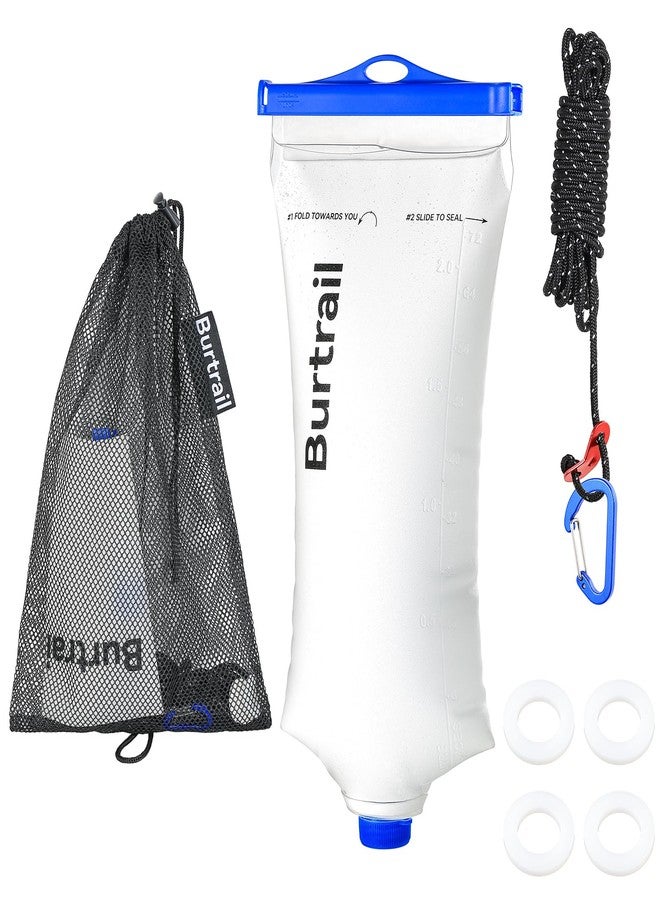 Burtrail Water Bag 2L Compatible with Squeeze Water Filtration System, Foldable Squeeze Bag for Survival Water Filter Straw, Wide Mouth and 28mm Narrow Mouth Water Container - Image 1