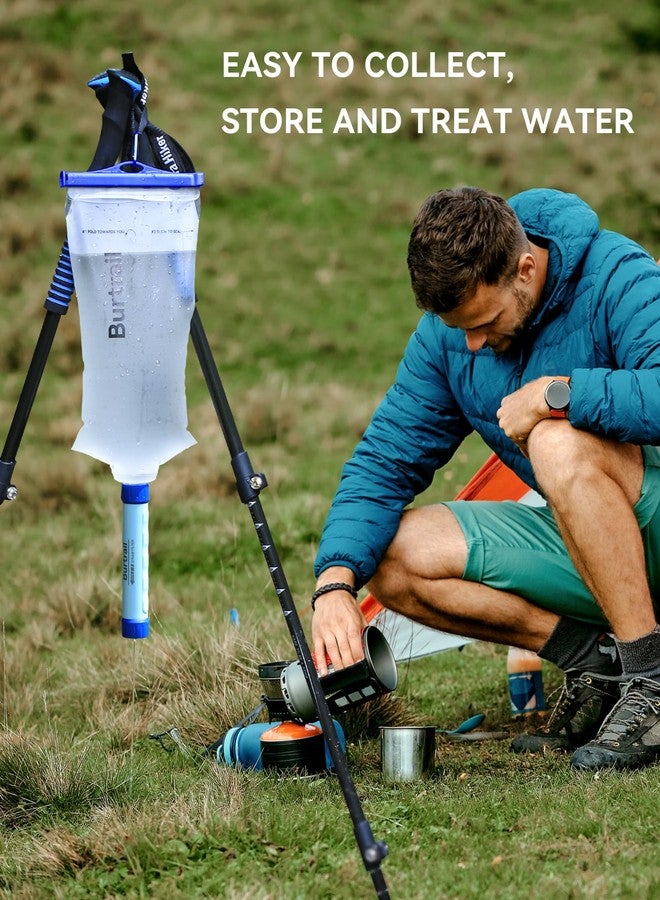 Burtrail Water Bag 2L Compatible with Squeeze Water Filtration System, Foldable Squeeze Bag for Survival Water Filter Straw, Wide Mouth and 28mm Narrow Mouth Water Container - Image 3