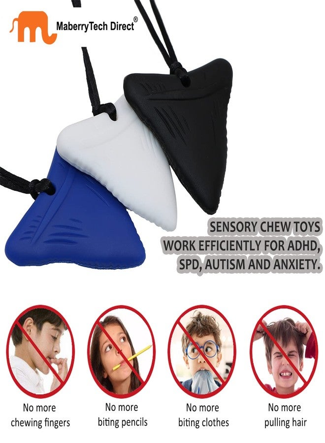 MaberryTech Direct Chew Necklaces for Sensory Kids, 3 Pack Sensory Toys Silicone Chewy Necklace Sensory for Autism, ADHD, Anxiety or Other Special Needs- Reduces Chewing Fidgeting for Boys Girls Adults Chewer - Image 3