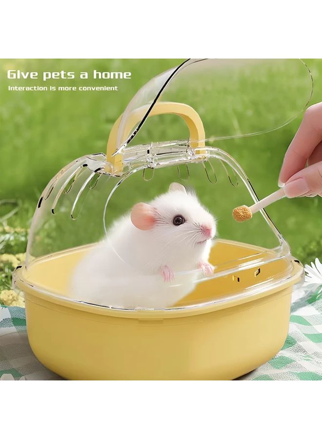 Blue Portable Hamster Carrier Cage with Breathable Design Transparent View Includes Water Bottle - Image 2