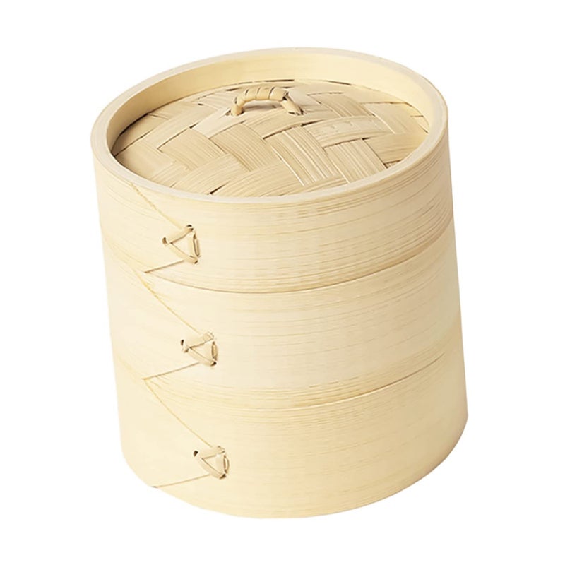 Compact Bamboo Steamer Basket For Dumplings Buns Dim Sum Camping Home Use - Image 2