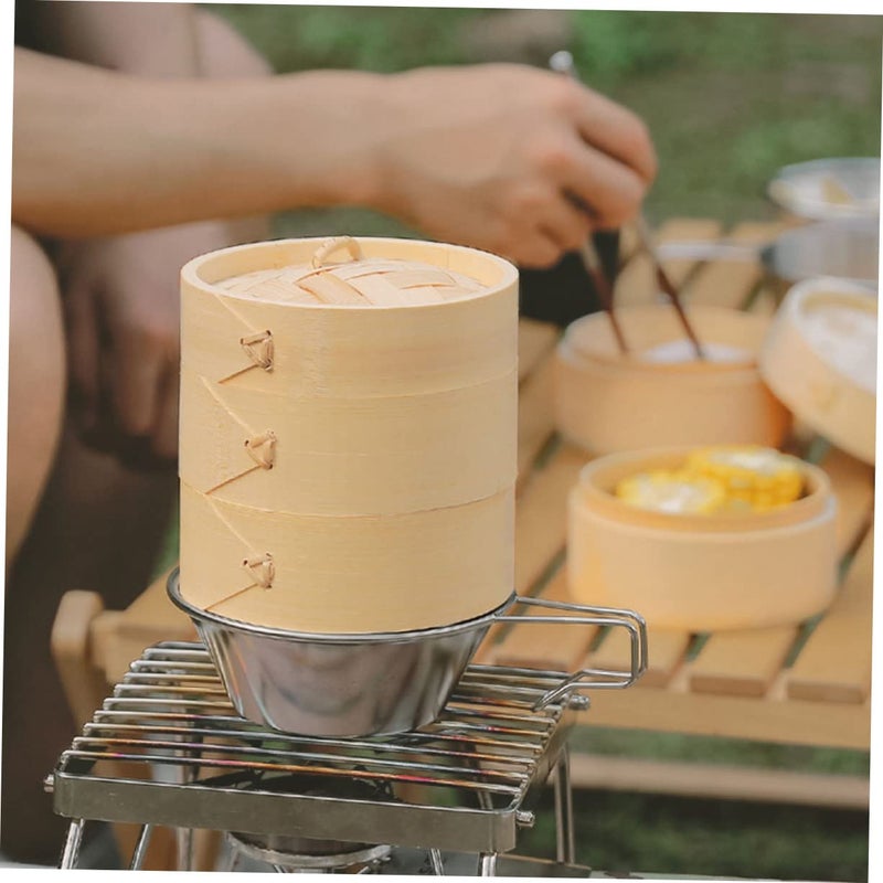 Compact Bamboo Steamer Basket For Dumplings Buns Dim Sum Camping Home Use - Image 5