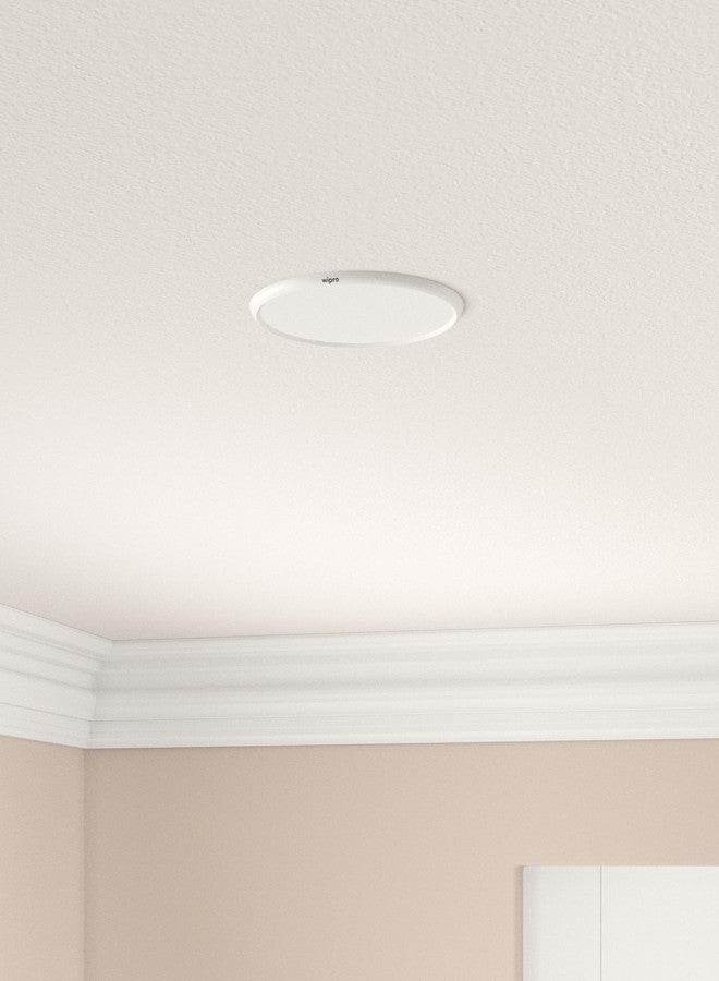 ويبرو لوحة إضاءة LED دائرية من ويبرو جارنت بقوة 6 واط بتصميم موجة لا متناهية | ضوء أبيض بارد (6500 كلفن) | لوحة بدون إطار بتصميم فائق النحافة | إضاءة سقفية غائرة للأسقف المعلقة | إضاءة سقفية من الجبس | فتحة - 100 مم | عبوة من قطعة واحدة - Image 2