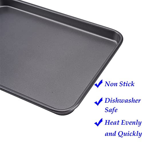 HYTK Thicken 1/4 Quarter Cookie Baking Sheet Pan 13.58 x 9.84Inch (Inner 12.8x9.06) Non-Stick Carbon Steel Bakeware 2 Pack - Image 4
