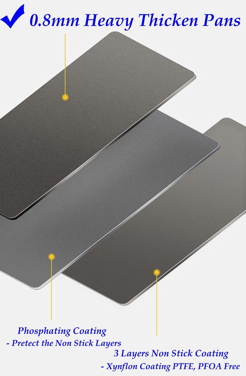 HYTK Thicken 1/4 Quarter Cookie Baking Sheet Pan 13.58 x 9.84Inch (Inner 12.8x9.06) Non-Stick Carbon Steel Bakeware 2 Pack - Image 3