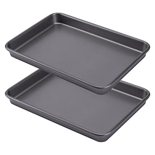 HYTK Thicken 1/4 Quarter Cookie Baking Sheet Pan 13.58 x 9.84Inch (Inner 12.8x9.06) Non-Stick Carbon Steel Bakeware 2 Pack - Image 1