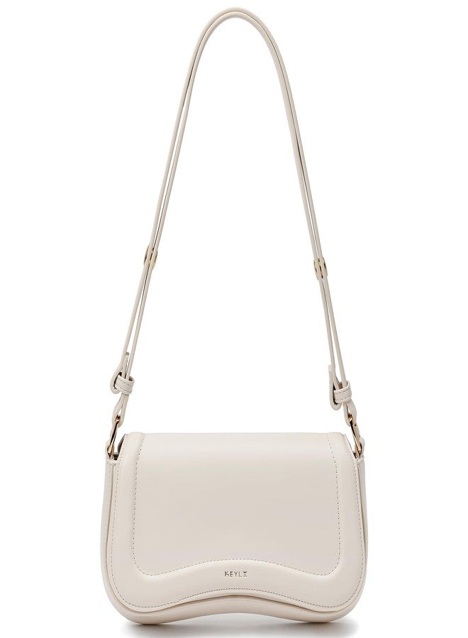 Keyli Shoulder Bag for Women mini Crossbody Purses Retro Classic Handbag Waterproof Vegan Leather Clutch Tote Hobo Purse Designer Bags with Adjustable Strap Beige - Image 1