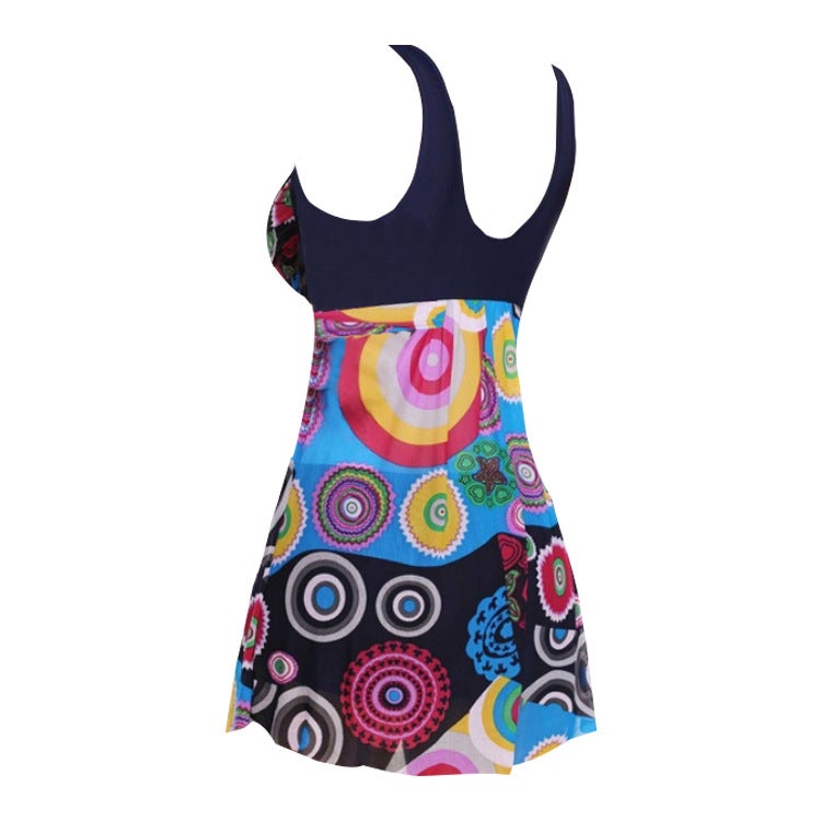 2019 European and American popular large size women' s swimwear AliExpress foreign trade hot-selling skirt split swimsuit purple 4XL - Image 4