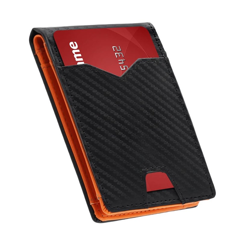 XZVXZV Men's Wallet slim wallet Carbon Fiber Bi-Fold Wallet - RFID Blocking Ultra Thin Card Holder (Holds 10+ Cards) Business & Travel Essential (Perfect Day Gift) - Image 1