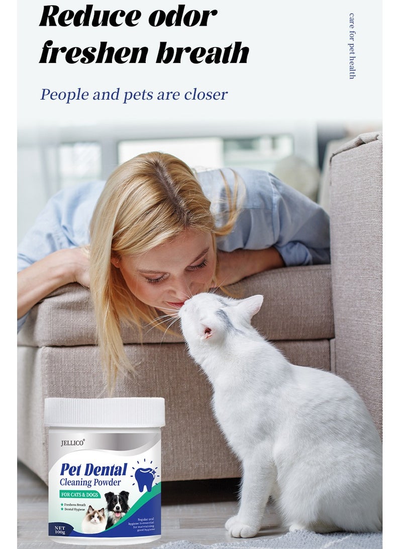 Jellico Pet Dental Cleaning Powder, Dog Dental Powder and Cats Breath Freshener, Plaque Off Pet Tooth Cleaning lab co, Bad Breath & Tartar Remover for Dogs, Dog Teeth Cleaning 100g - Image 2