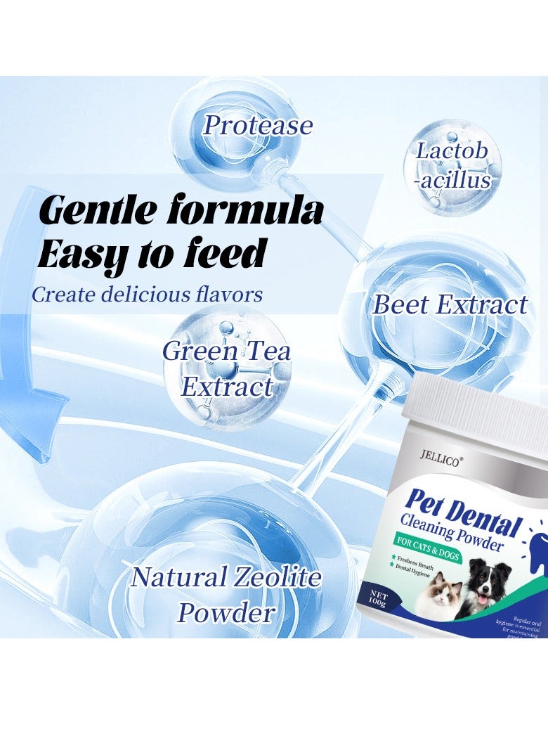 Jellico Pet Dental Cleaning Powder, Dog Dental Powder and Cats Breath Freshener, Plaque Off Pet Tooth Cleaning lab co, Bad Breath & Tartar Remover for Dogs, Dog Teeth Cleaning 100g - Image 5