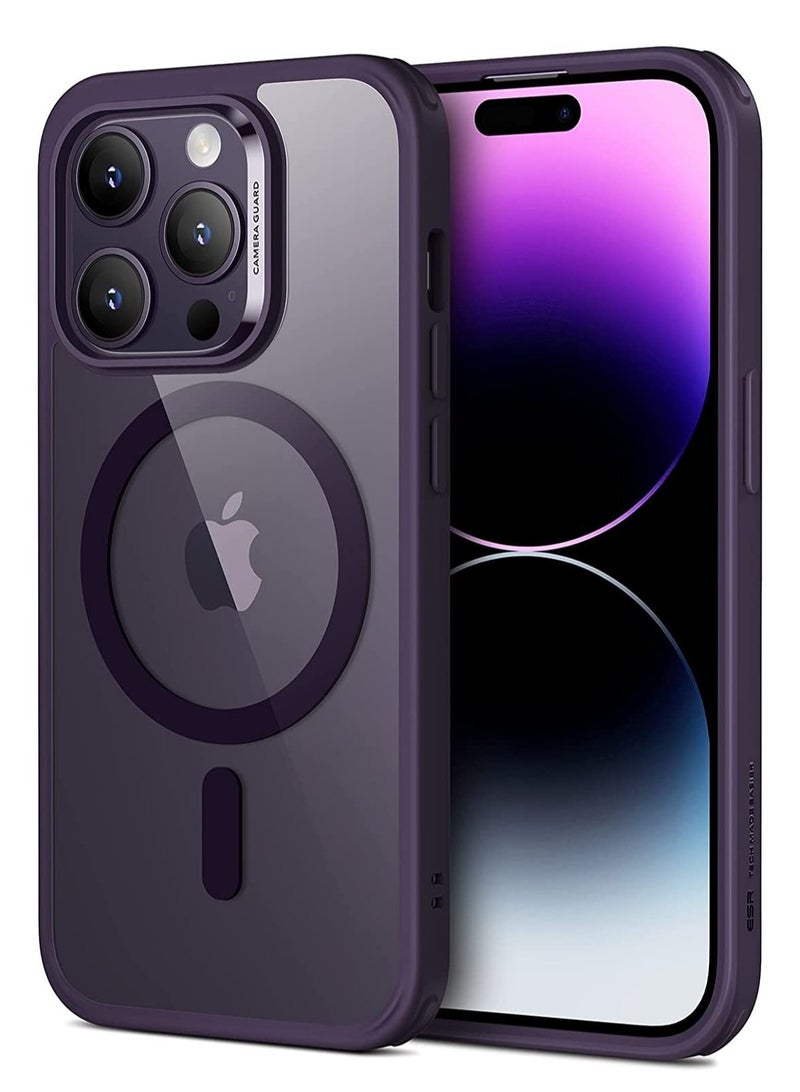 ELTRAZONE iPhone 14 Pro Max Case, MagSafe Phone Case Supports Magnetic Wireless Charging, Shockproof Military-Grade Protection, Smooth Grip, Classic Hybrid Cover for iPhone 14 Pro Max, Clear Purple - Image 1