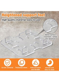 Generic 3 Pcs Plastic Drain Shelf, Acrylic Food Drain Trays, for 1/6 Size Food Pan  - Image 3