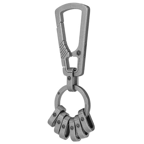 KeyUnity Titanium Carabiner Keychain Clip, Quick Release EDC Key Holder Organizer with Key Ring (KM22SW) - Image 1