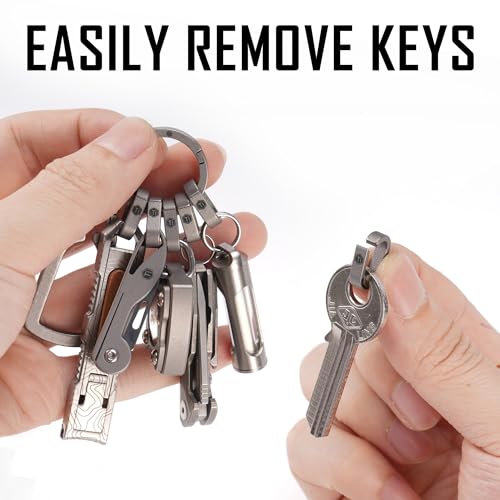 KeyUnity Titanium Carabiner Keychain Clip, Quick Release EDC Key Holder Organizer with Key Ring (KM22SW) - Image 4