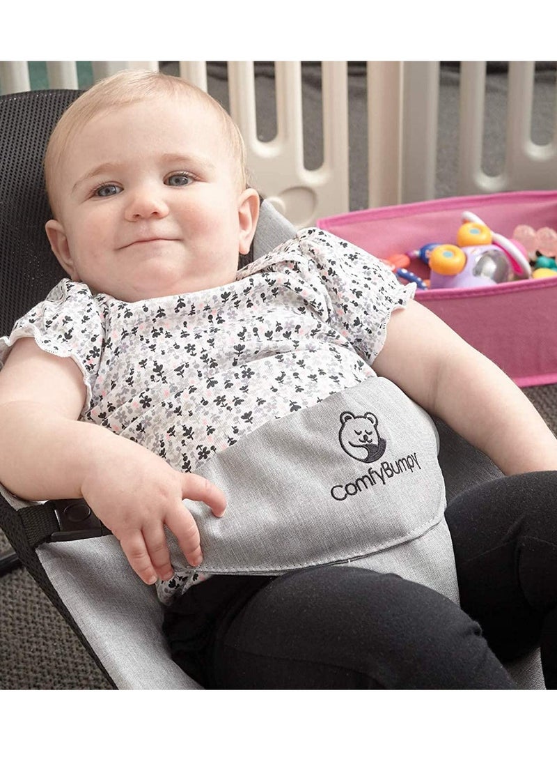 ComfyBumpy ComfyBumpy Ergonomic Baby Bouncer Seat - Bonus Travel Carry Case - Safe, Portable Bouncing Chair with Adjustable Height Positions - Infant Sleeper Bouncy Seat Perfect for Newborn Babies (Grey)  - Image 3