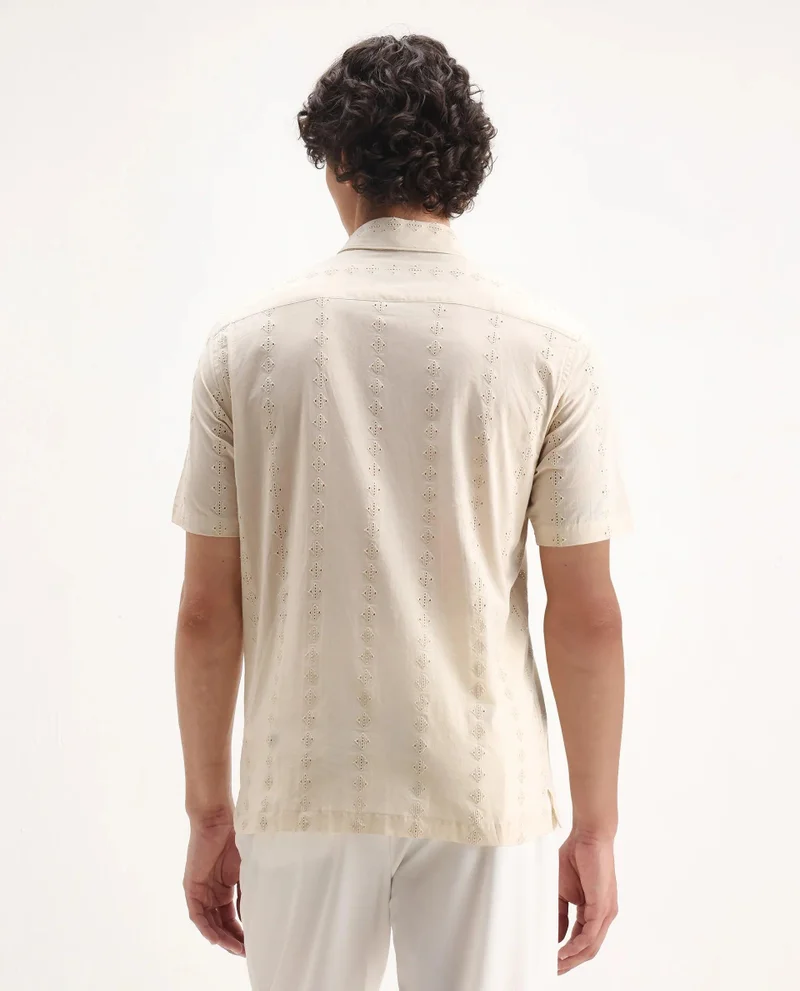 Rare Rabbit Men's Half Sleeve Regular Fit Shirt
