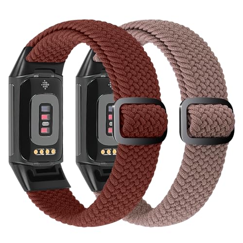 VNDAPT Elastic Braided Bands Compatible with Fitbit Charge 5/Fitbit Charge 6 for Women Men, Breathable Adjustable Stretchy Nylon Loop Sport Replacement Wristbands for Fitbit Charge 6 Charge 5 Straps - Image 2
