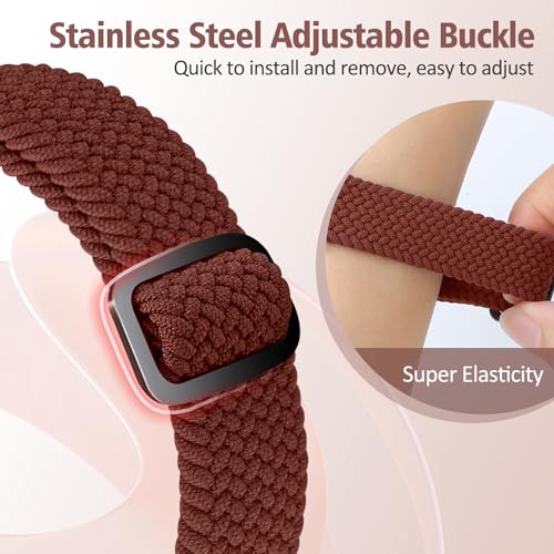 VNDAPT Elastic Braided Bands Compatible with Fitbit Charge 5/Fitbit Charge 6 for Women Men, Breathable Adjustable Stretchy Nylon Loop Sport Replacement Wristbands for Fitbit Charge 6 Charge 5 Straps - Image 5