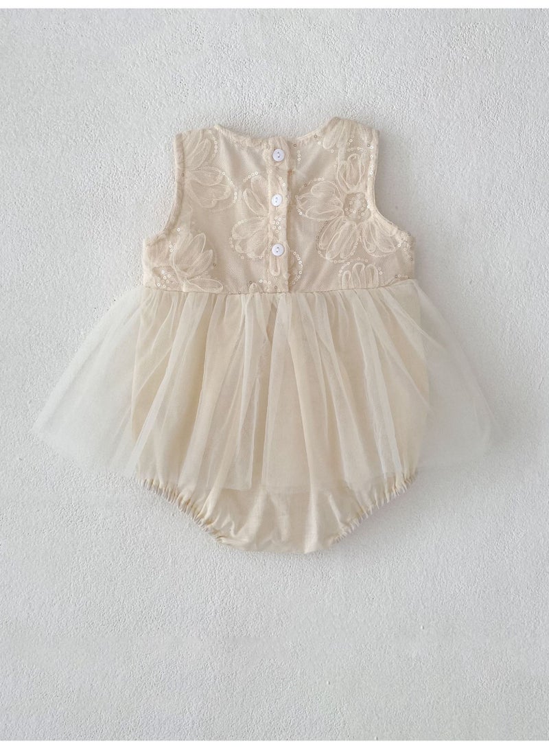 Bafanou Summer Baby Party Clothes Bodysuit Princess Dress Bow Embroidery Romper - Image 5