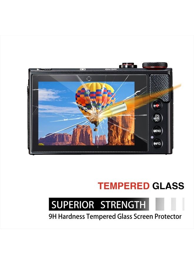 AKWOX [عبوة من 3 قطع] واقي شاشة من الزجاج المقوى لكاميرا Canon G7X Mark II G9X G9XII G7X G5X، غطاء حماية Akwox 9H LCD - Image 3