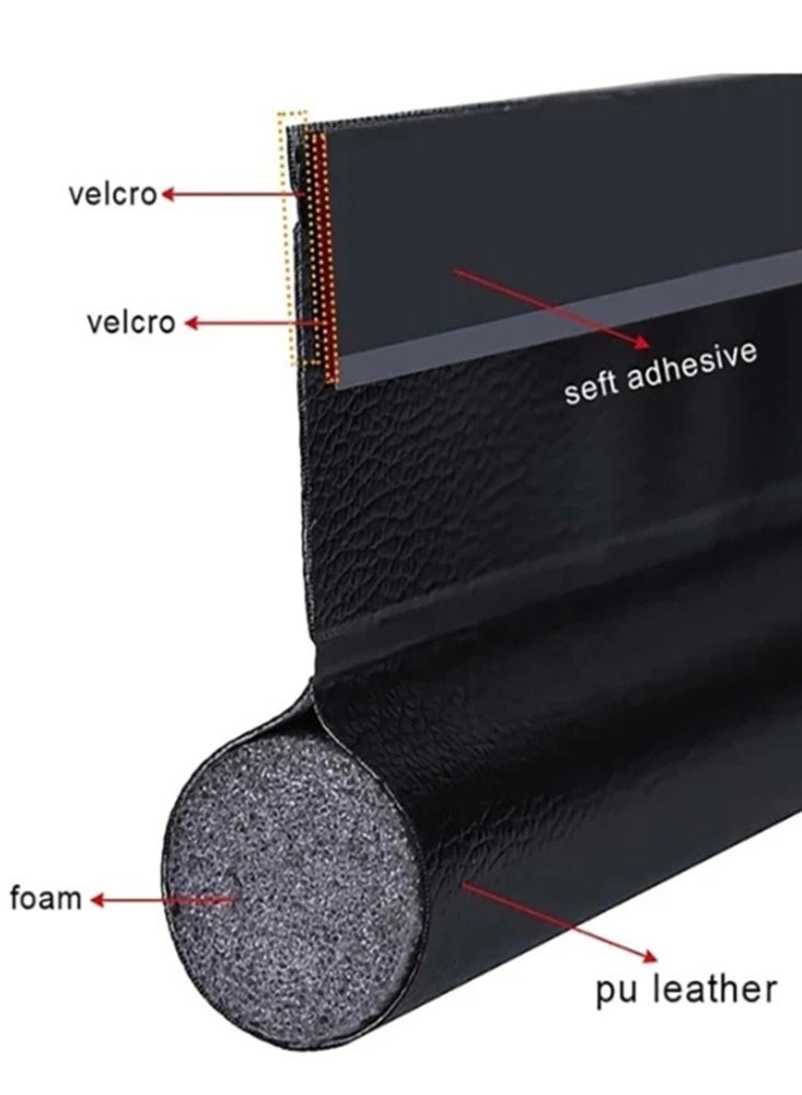 Door Bottom Stopper Stop Insects 8 x 96 x 3 cm Black 1 piece - Image 4