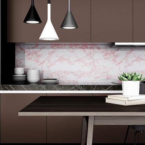 wall love Marble OilProof & Waterproof self-Adhesive Sheet Stickers Big Countertop Cabinet Furniture puja Room Kitchen,Home Sticker Wallpaper 60 x 200cm (Pink Wallpaper) - Image 5