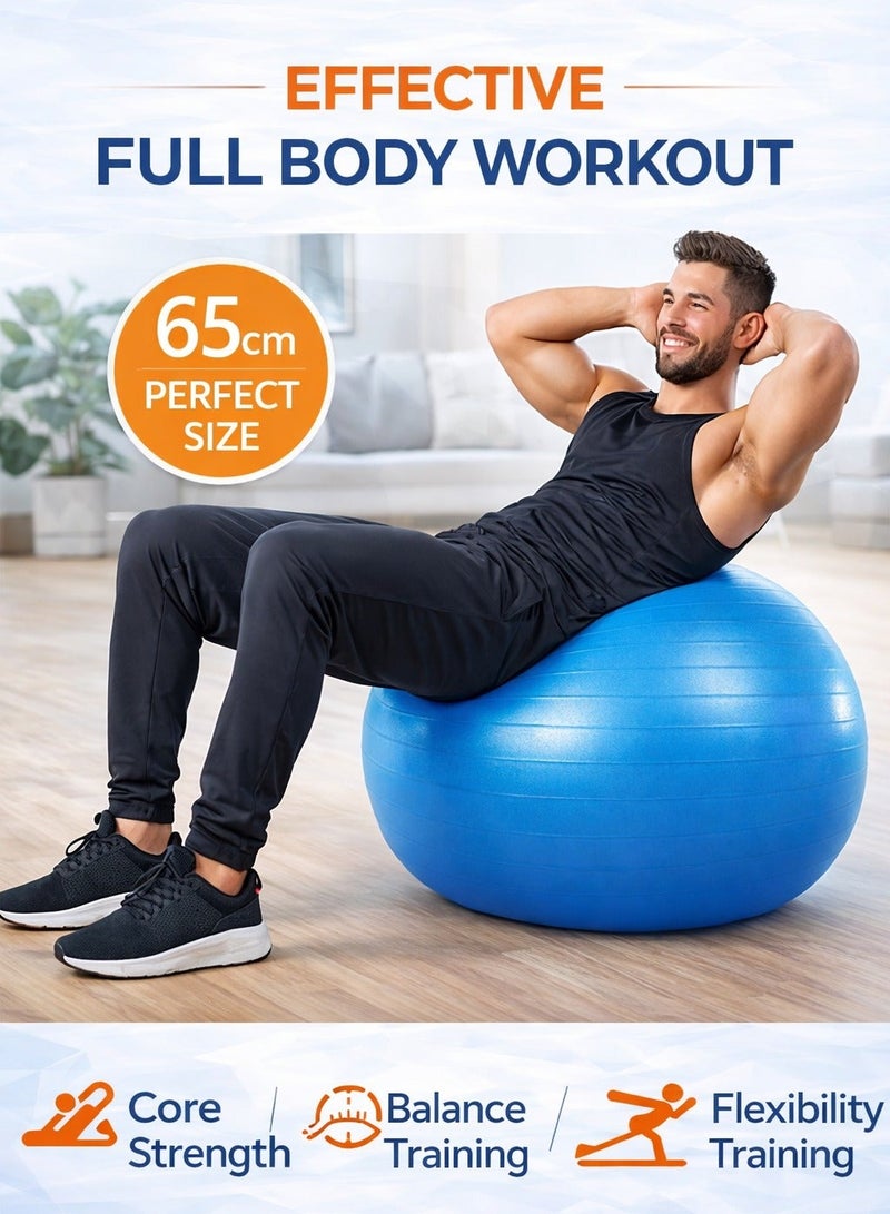 Liveup Sports Yoga Ball with Air Pump, Anti-Burst Slip-Resistant Exercise Ball for Gym, Pilates, Balance Training, Stability and Pregnancy, Supports Heavy Weight, Fitness Gym Equipment – Silver - Image 4