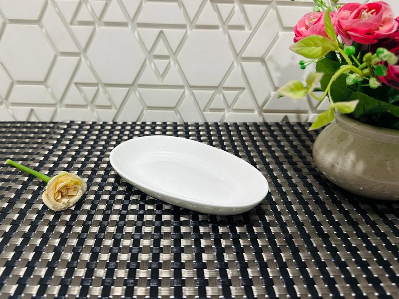ALTAICA Porcelain Platter for Serving Momos Pasta Snacks Salad Perfect for Modern Kitchen Size - 16x10x2.5 CM - Image 3