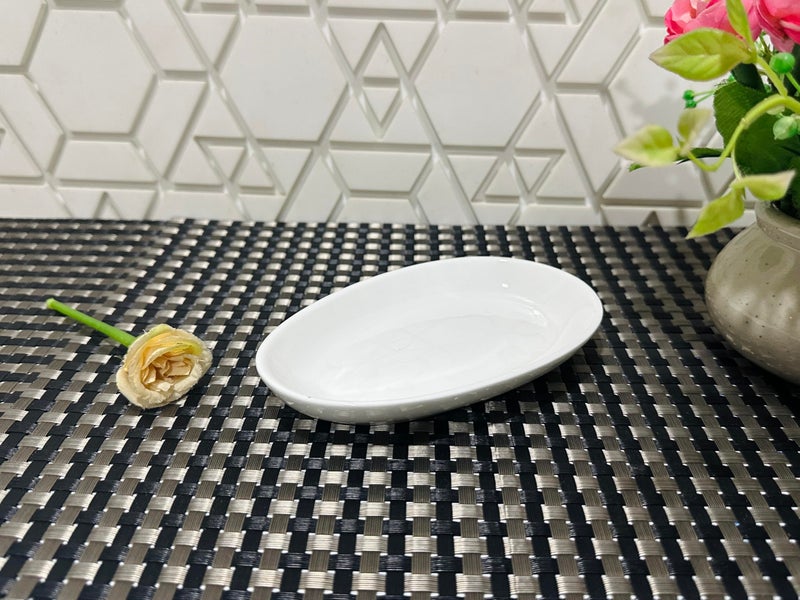 ALTAICA Porcelain Platter for Serving Momos Pasta Snacks Salad Perfect for Modern Kitchen Size - 16x10x2.5 CM - Image 4