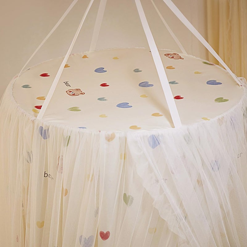 THREENTDAY Bed Canopy for Girls, Double Layer Dome Mosquito Net Princess Canopy for Girls Bed Room Decor Reading Nook (Lovely Bear) - Image 5