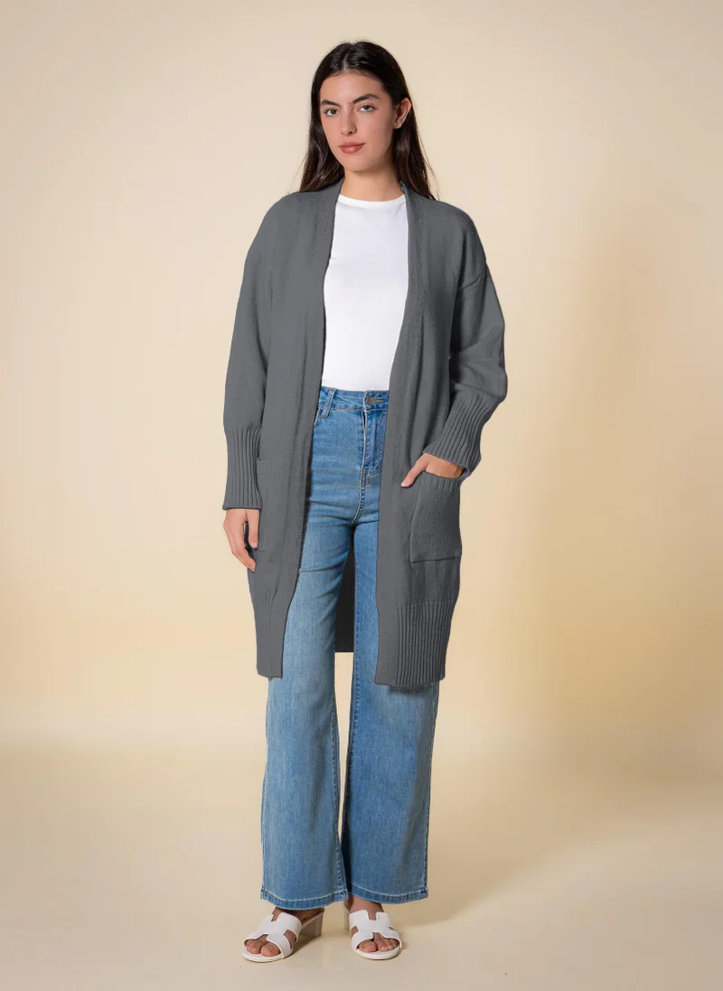 SHAPES LONG KNITTED CARDIGAN