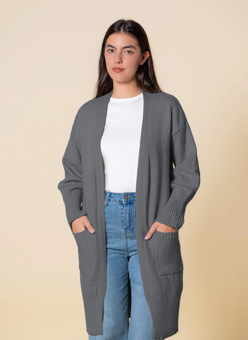 SHAPES LONG KNITTED CARDIGAN