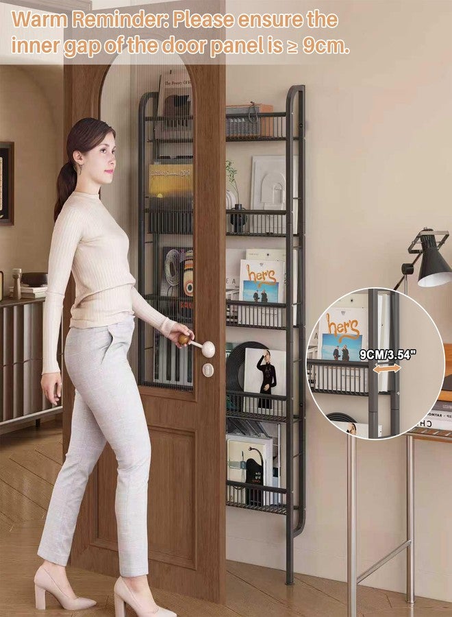 UMDONX Behind The Door Bathroom Shelf Narrow 5-Tier, Space-Saving Slim Storage Shelf Narrow Shelving Unit for Bathroom and Kitchen Black - Image 3