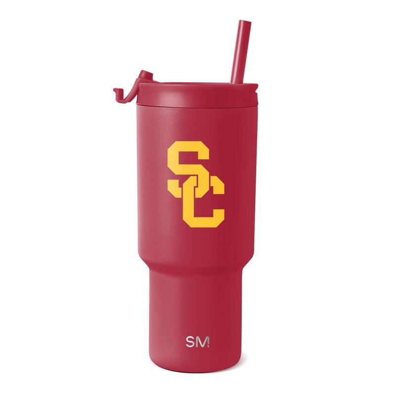 Simple Modern Officially Licensed Collegiate USC Trojans 30 oz Tumbler with Flip Lid and Straws Insulated Cup Stainless Steel Gifts for Men Trek Collection University of Southern California - Image 2