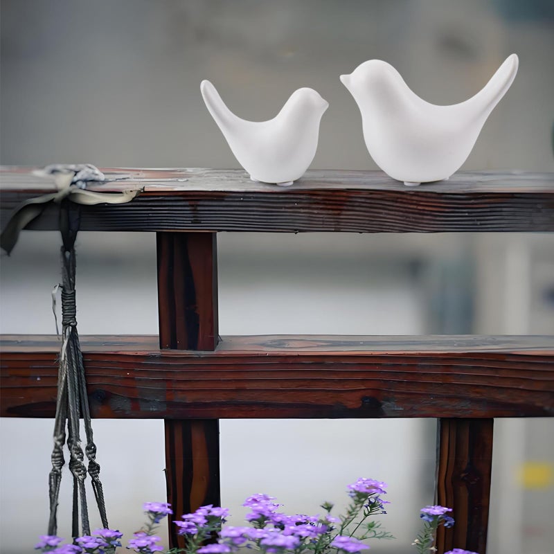 Notakia Small White Birds Statues Home Decor Modern Style Decorative Ornaments for Living Room Decor, Bedroom, Office Desktop, Cabinets (2Pcs White Birds) - Image 5