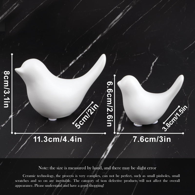 Notakia Small White Birds Statues Home Decor Modern Style Decorative Ornaments for Living Room Decor, Bedroom, Office Desktop, Cabinets (2Pcs White Birds) - Image 2