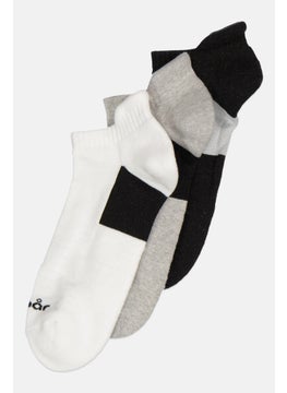 Algspar Men 3 Pair Basic Half Terry Ankle Socks, Multicolor  - Image 2