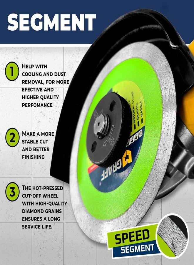 GRAFF 4 1/2 Inch Tile Blade for Angle Grinder 7/8 Arbor - Super Thin SpeedCeramic Diamond Saw Blade for Smooth Cutting Porcelain Ceramic Granite Marble Tile - Diamond Cutting Wheel for Hard Tile GRAFF - Image 5