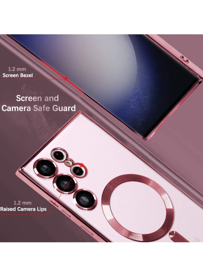 Magnetic Clear Case for Samsung Galaxy S25 Ultra with Camera Lens Protector Mag safe Compatible Electroplated Soft TPU Shockproof Case for Galaxy S25 Ultra  - Image 3