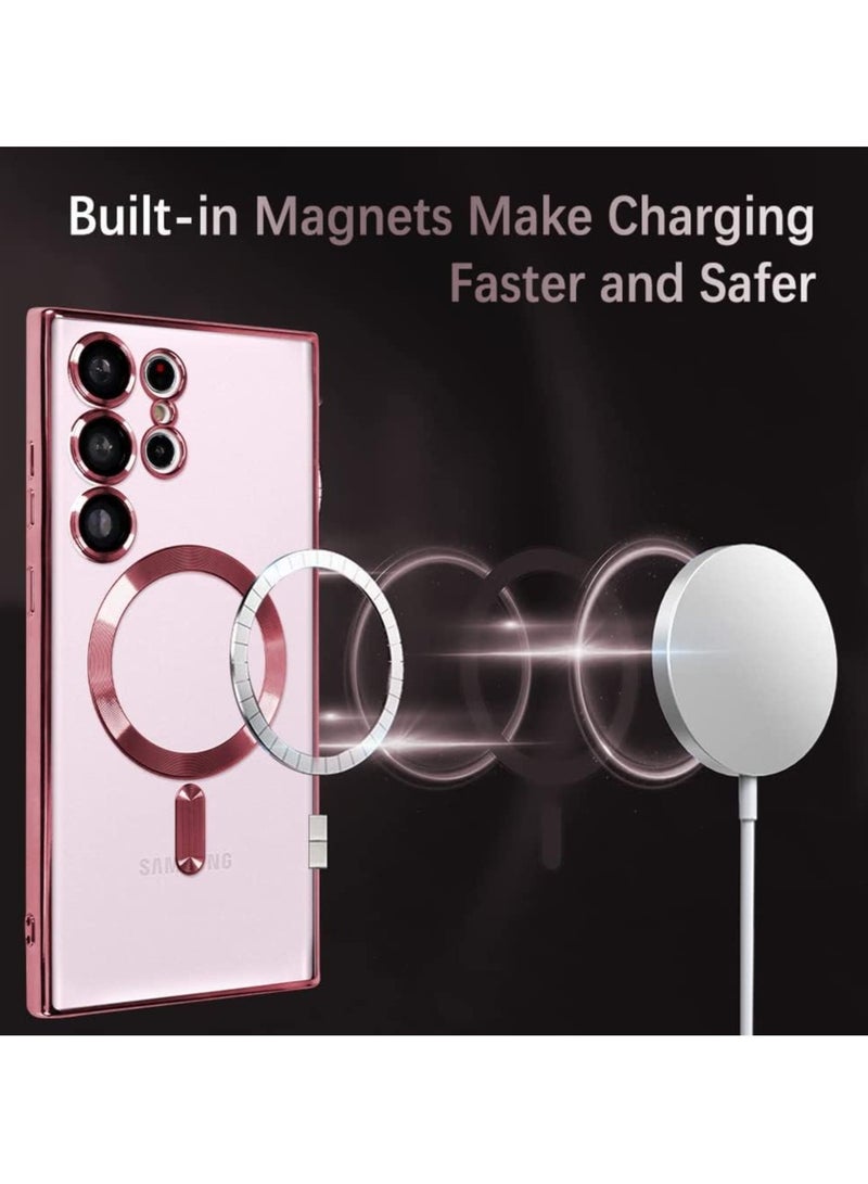 Magnetic Clear Case for Samsung Galaxy S25 Ultra with Camera Lens Protector Mag safe Compatible Electroplated Soft TPU Shockproof Case for Galaxy S25 Ultra  - Image 2