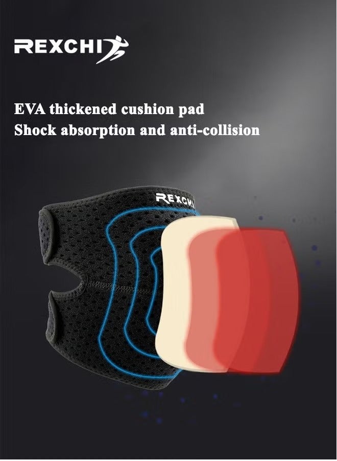 REXCHI Knee Pads for Women & Men, Soft Dance Knee Pads with Adjustable Bands, Volleyball Knee Pads for Women Men Wrestling Knee Pads Wrestling Gear, Knee Protector Crash Pad Sport Gear Soft Knee Pads for Work (Large, Black) - Image 2