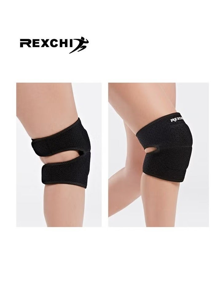 REXCHI Knee Pads for Women & Men, Soft Dance Knee Pads with Adjustable Bands, Volleyball Knee Pads for Women Men Wrestling Knee Pads Wrestling Gear, Knee Protector Crash Pad Sport Gear Soft Knee Pads for Work (Large, Black) - Image 5