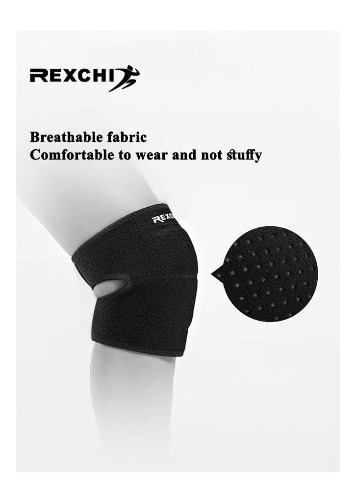REXCHI Knee Pads for Women & Men, Soft Dance Knee Pads with Adjustable Bands, Volleyball Knee Pads for Women Men Wrestling Knee Pads Wrestling Gear, Knee Protector Crash Pad Sport Gear Soft Knee Pads for Work (Large, Black) - Image 3