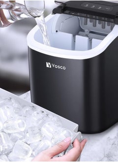 Vosco Ice Maker Portable – 12Kg/24H (26 lbs/24H), 9 Cubes in 6 Mins, 1.2L Tank, Compact & Fast Ice Machine for Home, Office, Kitchen – Black  - Image 4