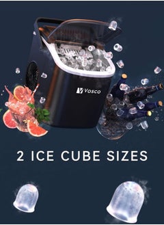 Vosco Ice Maker Portable – 12Kg/24H (26 lbs/24H), 9 Cubes in 6 Mins, 1.2L Tank, Compact & Fast Ice Machine for Home, Office, Kitchen – Black  - Image 5
