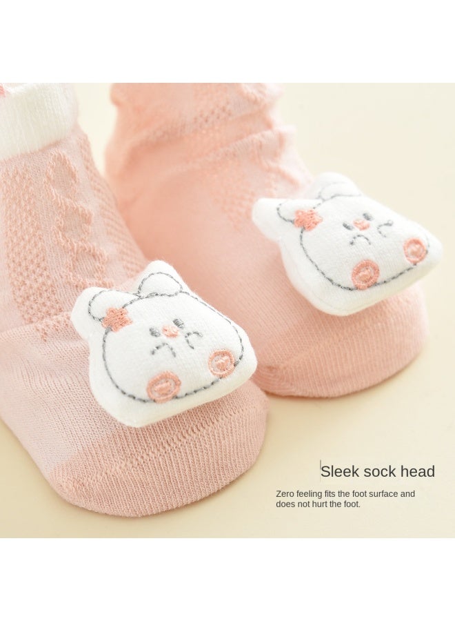 Bumblebee Pack Baby Socks Semi-mesh Non-slip Sole Mid-crew Walking Socks For Infants, Non-slip Floor Socks For Toddler's First Steps - Image 3